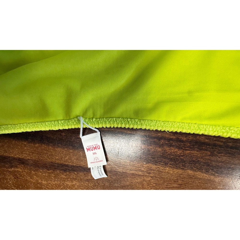 Show Me Your Mumu Bikini Bottoms Women XXL Neon Lime Smocked Crinkle Festival - Picture 6 of 7